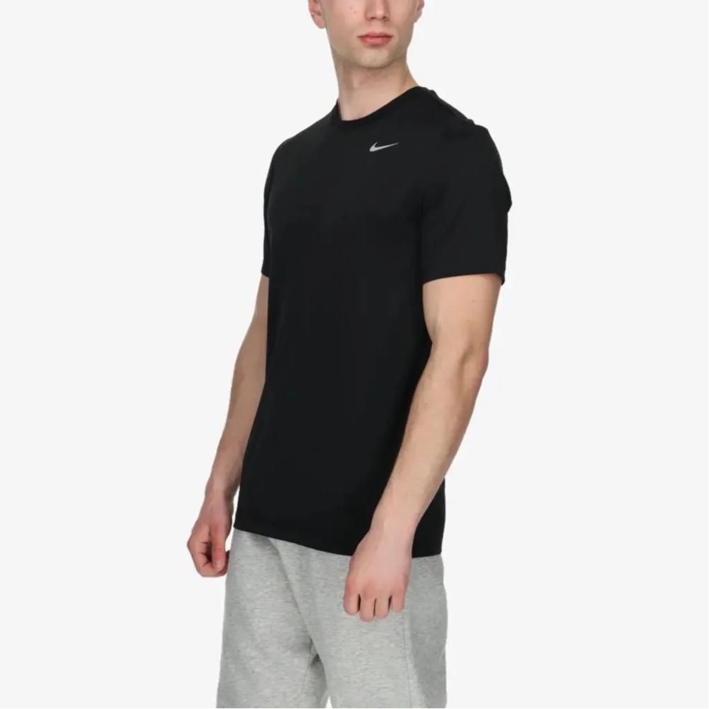 Nike Solid Color Logo Crew Neck Short Sleeve Tee Men Tops Black DX0989-010