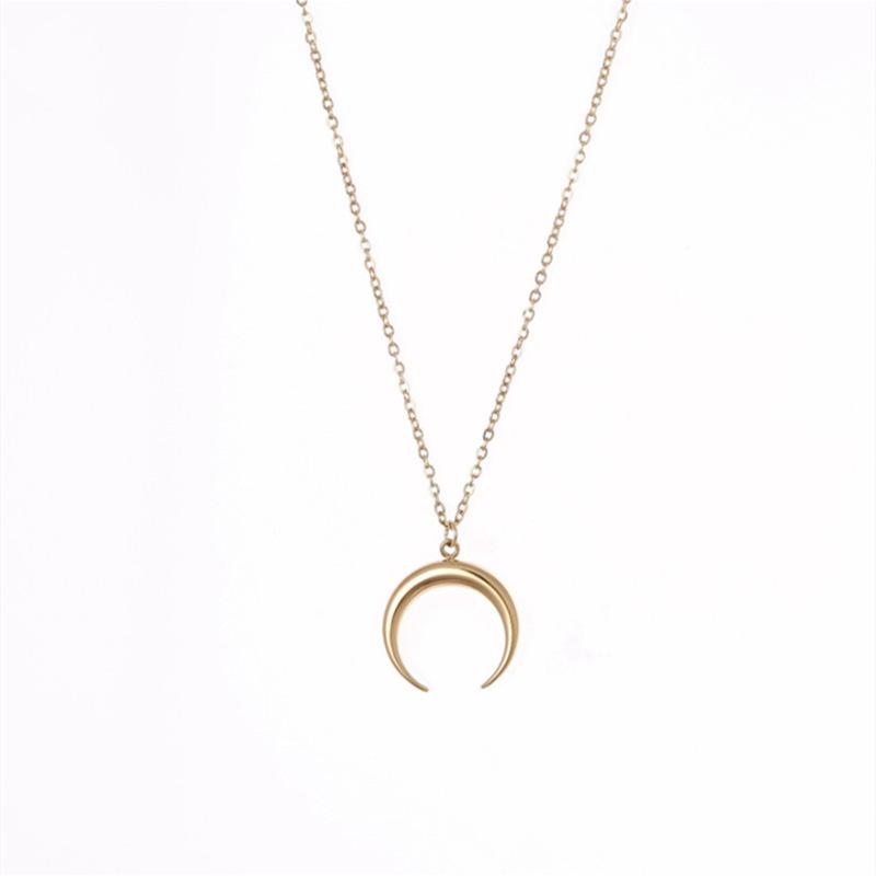 Стильное простое и милое женское ожерелье с кулоном в виде рога полумесяца, прямая поставка, персонализированное