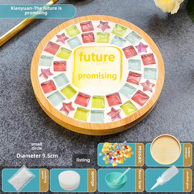 Bamboo Mosaic Coaster DIY Kit for Students and Kids