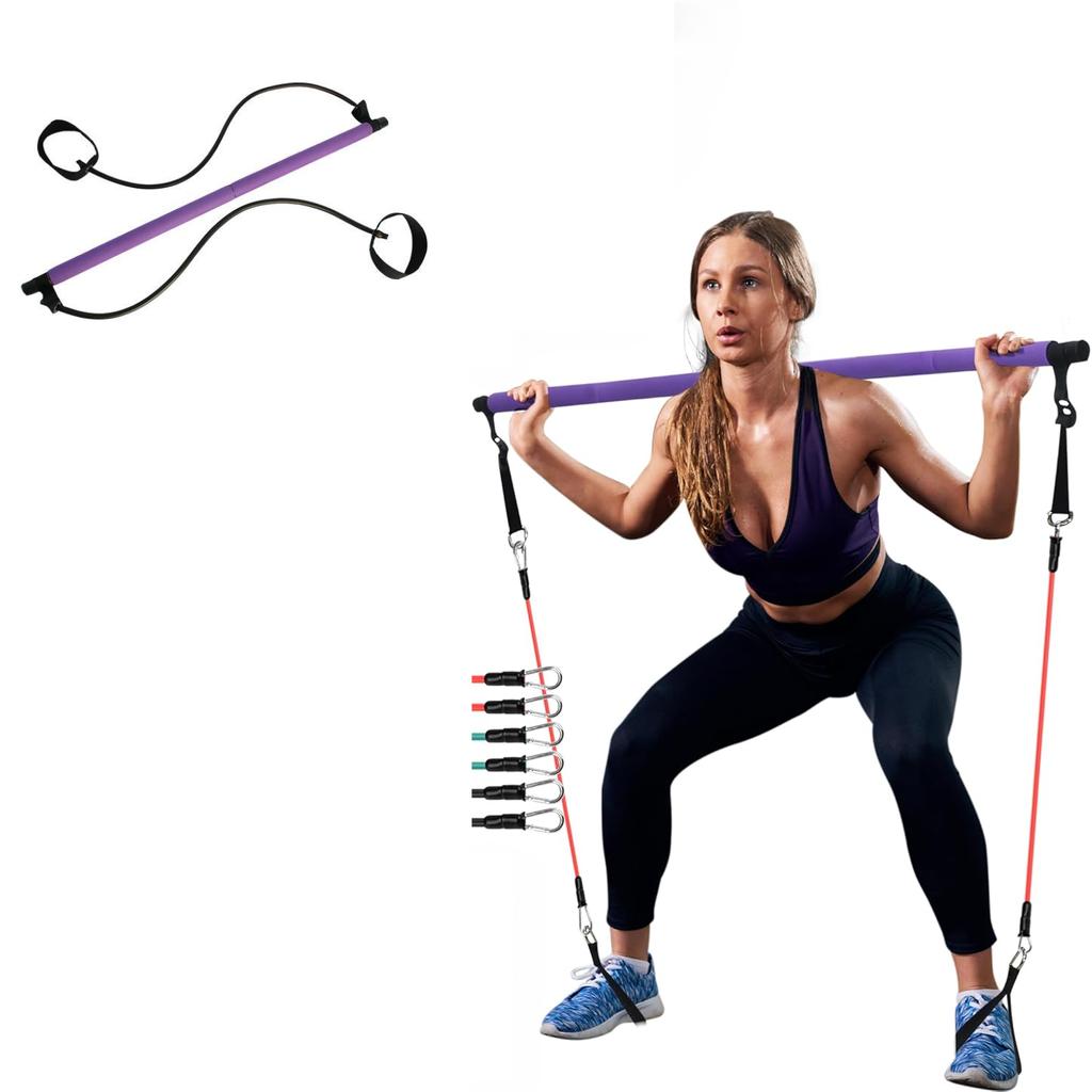 Set di allenamento portatile per Pilates Bar, fasce di resistenza per il fitness, attrezzatura per palestra domestica per uomini e donne