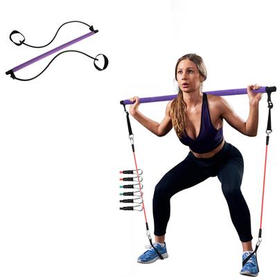 Portable Pilates Bar Workout Set , Fitness Resistance Bands, Men and Women Home Gym Equipment