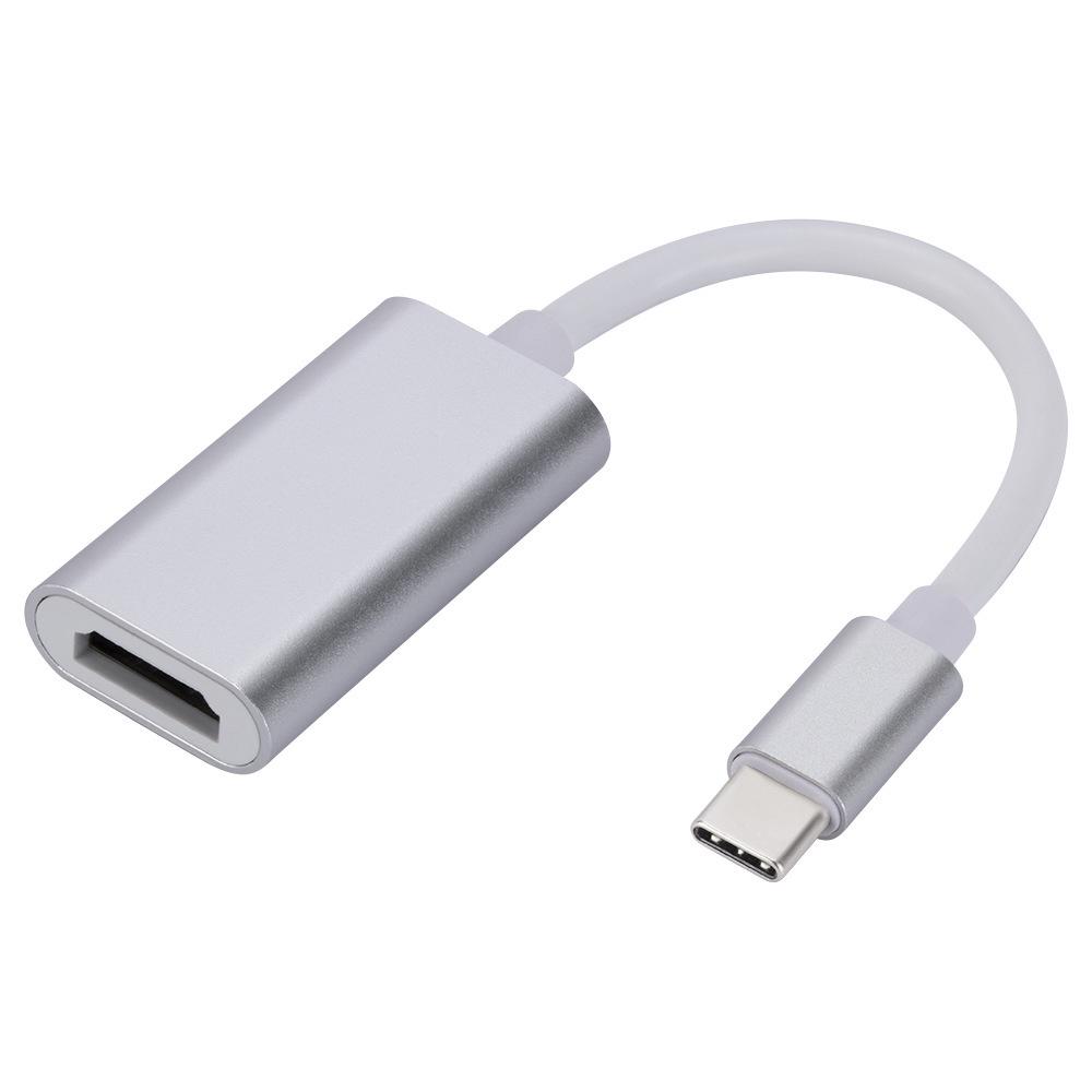 Aluminum Type-C to HDMI 4K Adapter Cable for Mobile Phones and Laptops