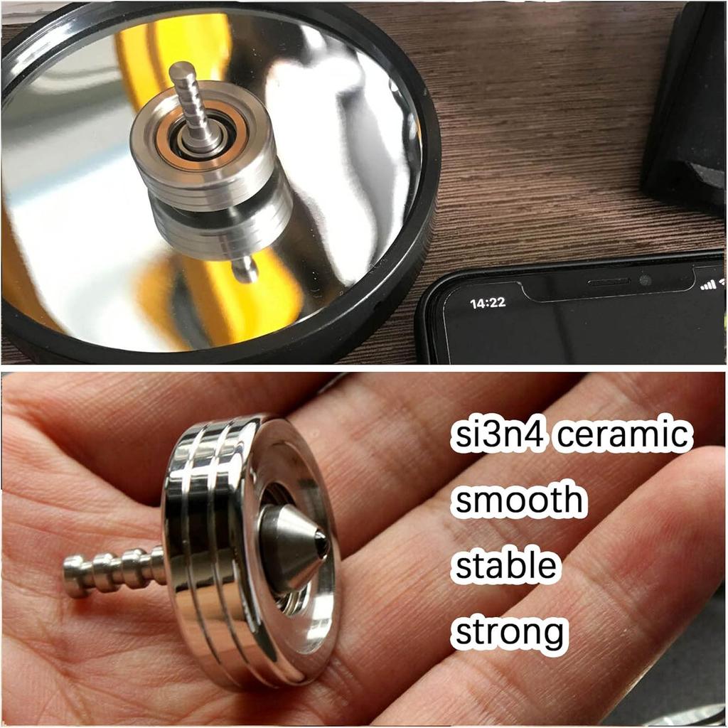 2 in 1 Metallkreisel Fidget Spinner für Erwachsene Kinder Präzisionsspielzeug Gyroskop Geschenk Edelstahl Keramikperle