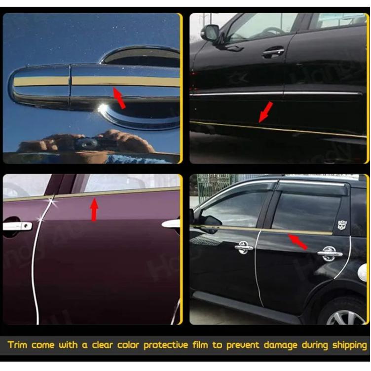 5M Car Chrome Styling Decoration Moulding Trim Strip Tape Auto DIY Body Bumper Protect Sticker 6mm 8mm 10mm 12mm 15mm 20mm 30mm