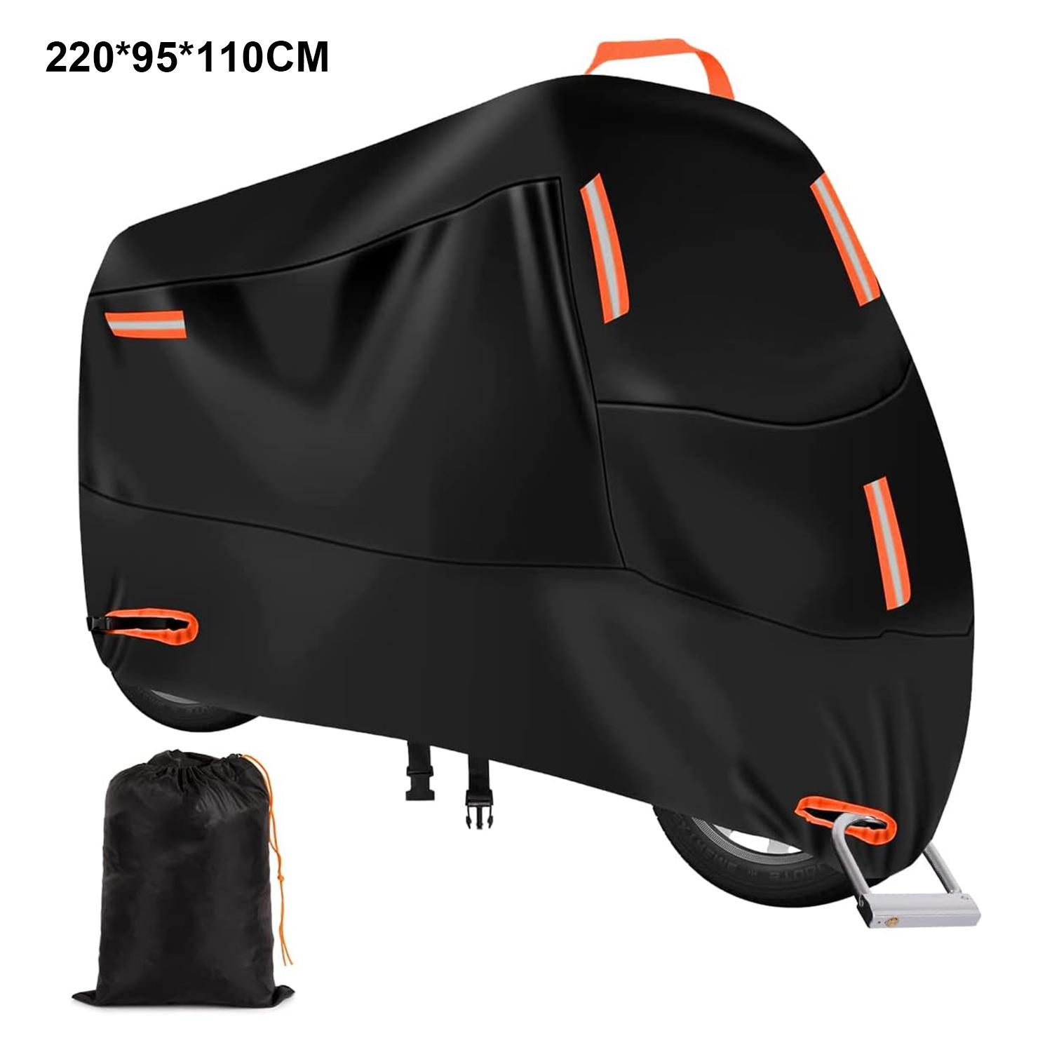 L: 220x95x110cm Motorcycle 210D Oxford Cloth Cover Sun-Proof Rain-Proof Motorbike Cover Protector A