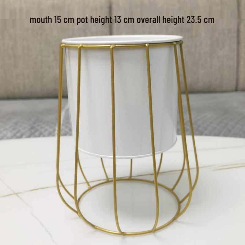 Nordic Wrought Iron Flower Stand - Indoor Tabletop Flower Pot for Creative Home Decor