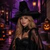 Lace Trim Wizard Hat Bandage Bow Lolita Bucket Hat New Witch Pointed Hat  Halloween Party