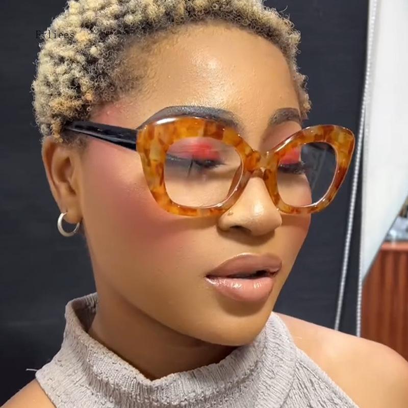 Retro Anti Blue Light Computer Glasses Frame Women Oversized Men Trendy Fashionable Stylish Eyeglasses Classic Spectacles Ouclos