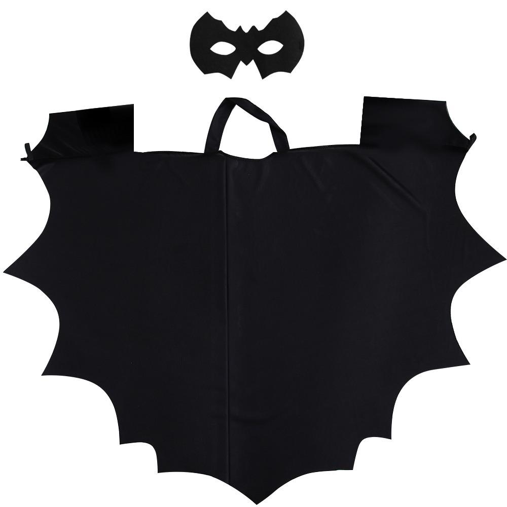 Black Cloak Bat Wing Cape Trick or Treat Bat Cosplay Costume Children's Party Costume Stage Wear