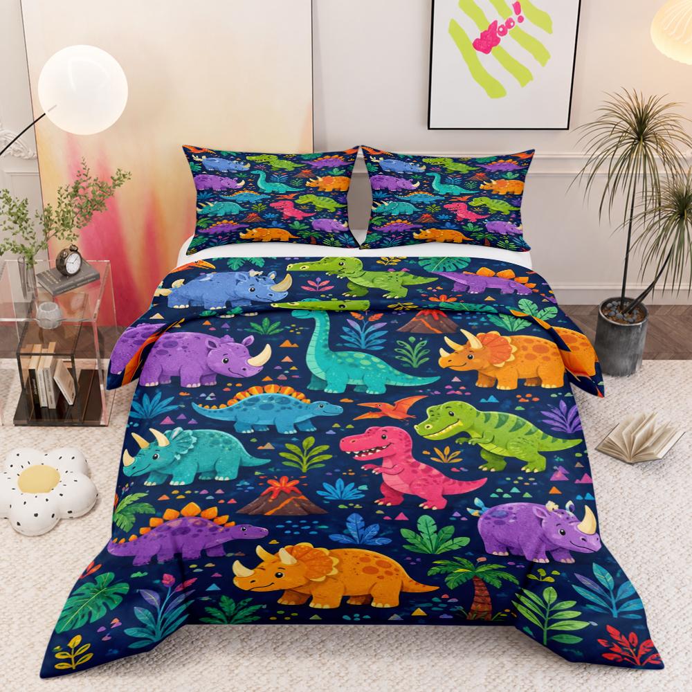 Galloping Horse Silhouette with Sunset Bedding Set (1 duvet cover, 2 pillowcases, duvet not included)