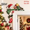 Seasonal Festive Store Display Wooden Christmas Door Topper 2D Flat Santa Claus Elk Snowman Cat Easy Install Frame Decor Corner Sign Funny
