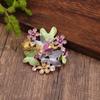 Heiß verkaufende emailierte geometrische Blume magnetische Brosche, modische kreative Blumenbrosche für Damen