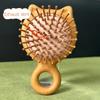 BEPAN Portable Cat Air Cushion Massage Comb Sandalwood Air Cushion Comb Cute Kitten Air Bag Combs Hair Styling Ring Scalp Massage Comb