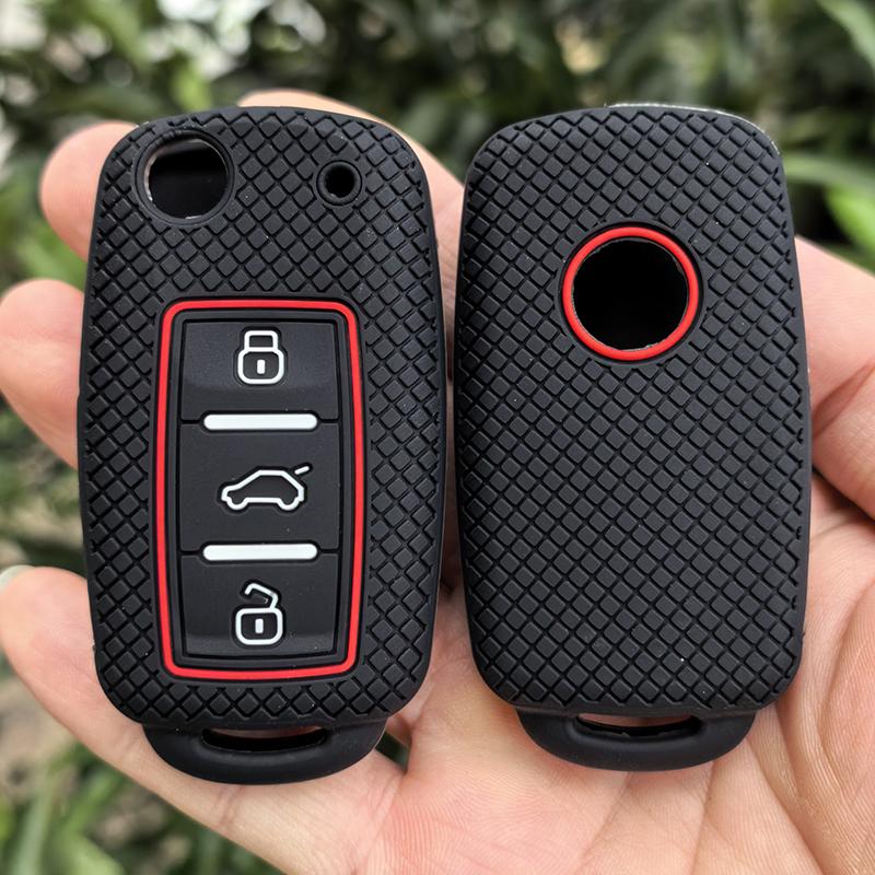 For VW Golf 4 5 6 7 Bora Jetta POLO MK4 MK6 Bora Passat B5 B6 Superb Tiguan Beetle Car Silicone Remote Key Case Cover FOB