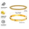 Vnox 2-8mm Women Bracelets Set, Simple Stacked Gold Plated Stainless Steel Beads Bracelets , Glam Love Gift Cuff Bangles for Her