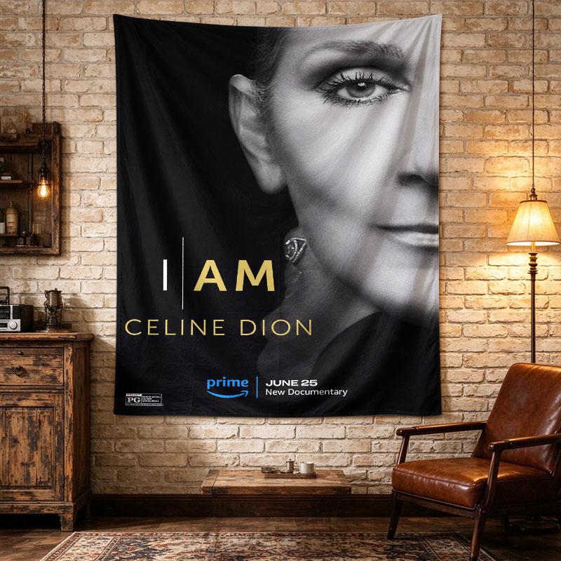 I Am Celine Dion Documentary Black White Face Poster