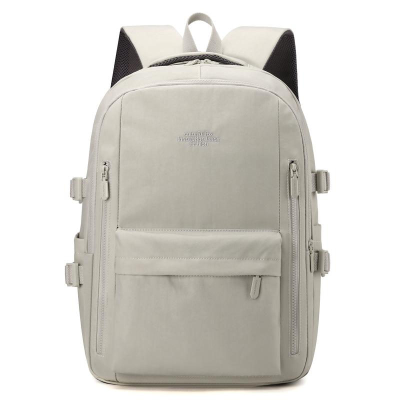 Schoolbag temperament trendy new 1011 fashion commuter class backpack simple solid color nylon cloth plain elegant backpack women