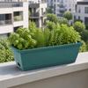 5 Pieces Rectangular Planter with Tray Long-Lasting Trough Drainage
