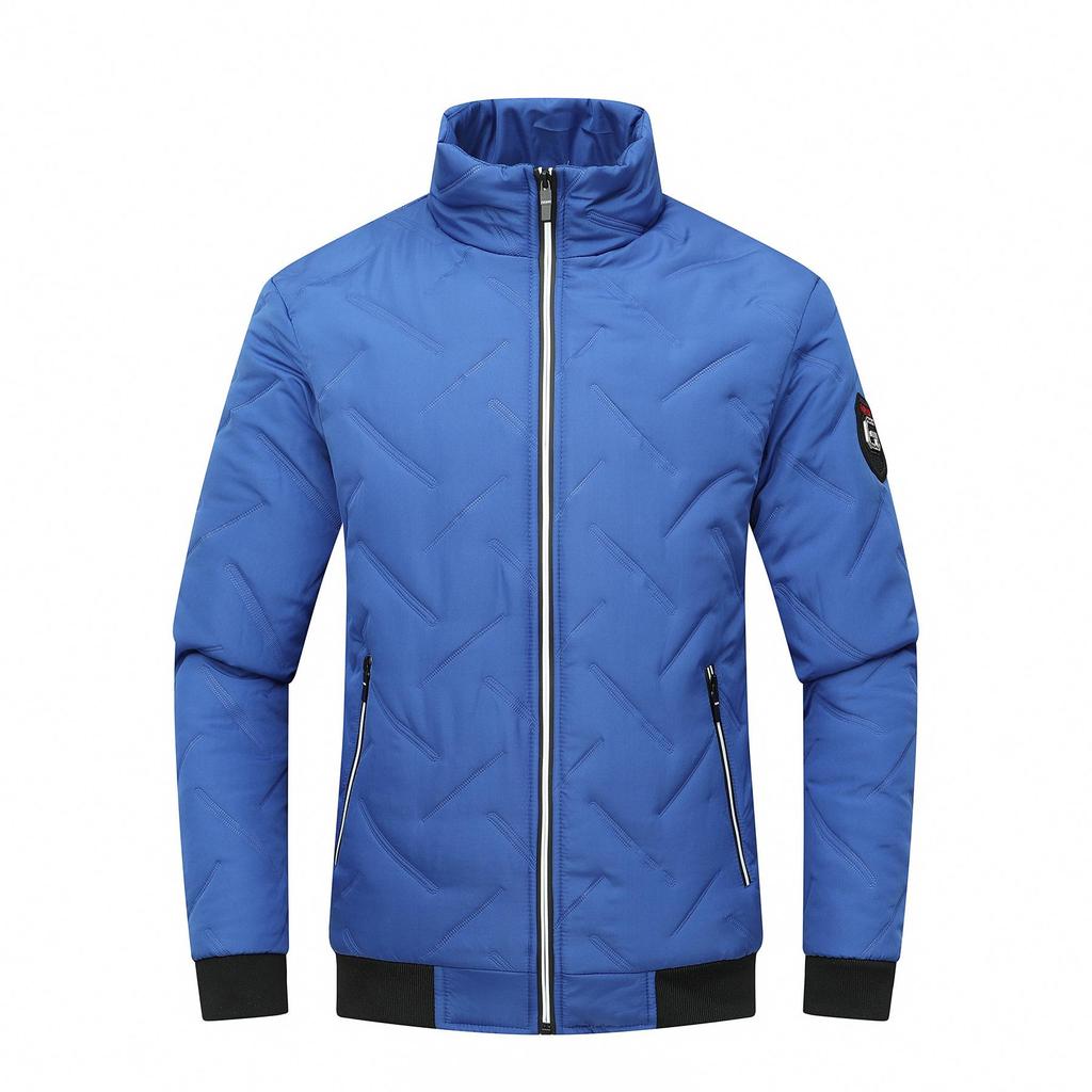 Men's Lightweight Autumn Winter Cotton Jacket - 2025 Trendy Stand Collar, Pearl Cotton Warm Top