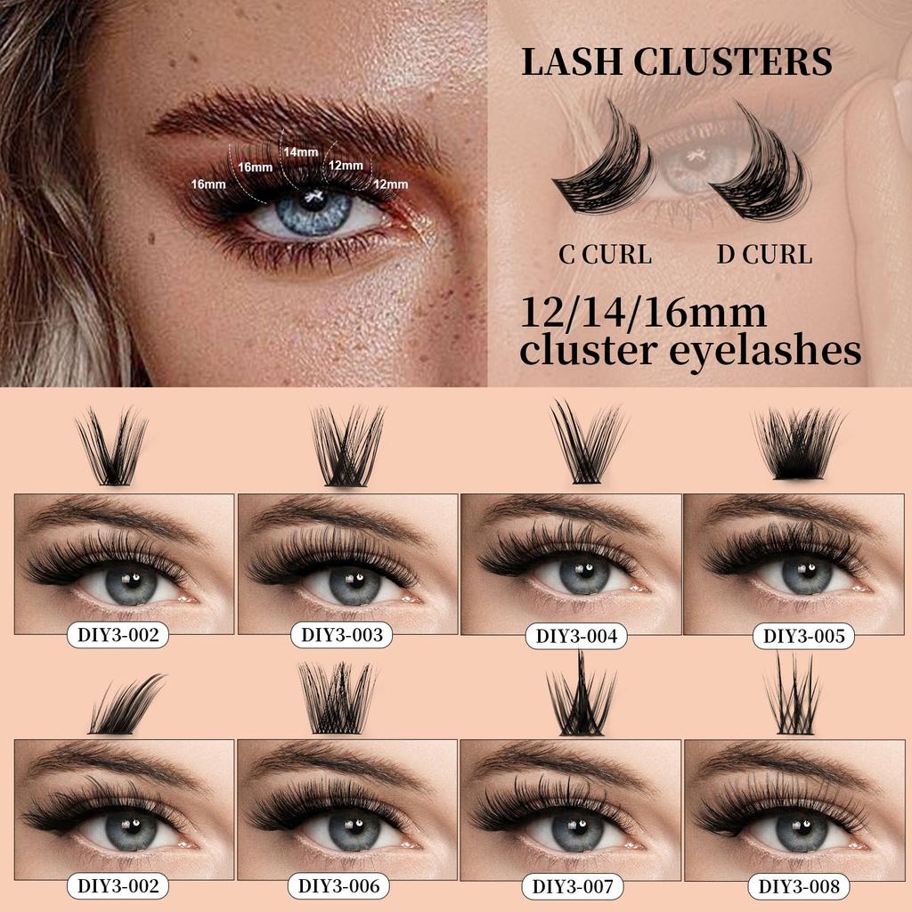 Diy Single Cluster D Curved Hair False Eyelashes Dense Natural Segmented Grafted Eyelashes