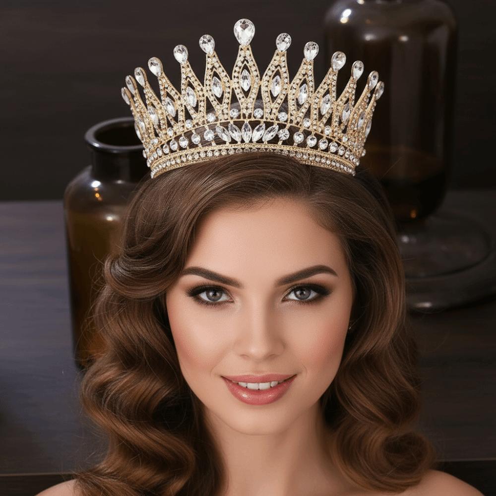 Antike Bronze Barockkrone Elegante Antike Griechische Tiara Exquisite Königinnen Tiara Krone Party