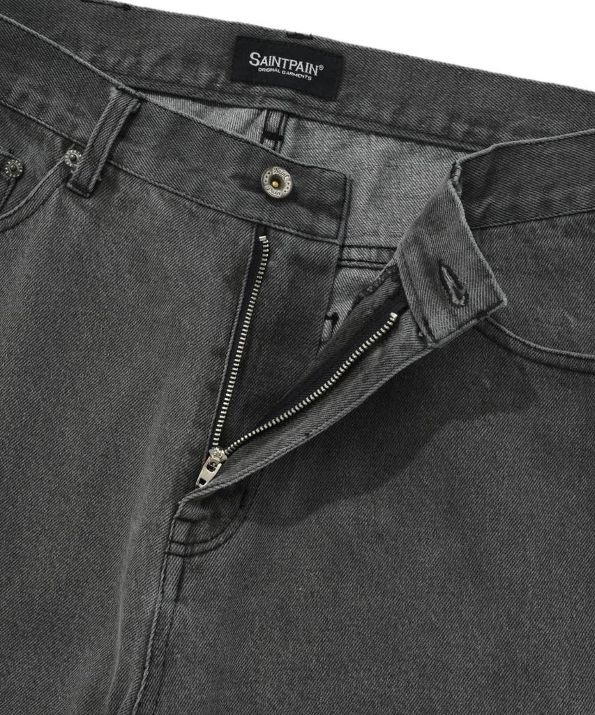 SAINTPAIN Sp Wide Bio-Washed Denim Pants - Grey Blue