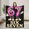 Retro Six Seven Italian Brainrot Humor   Meme Super Soft Plush Blanket for Kids Bedding Throws Home Decor Flannel Bedspread