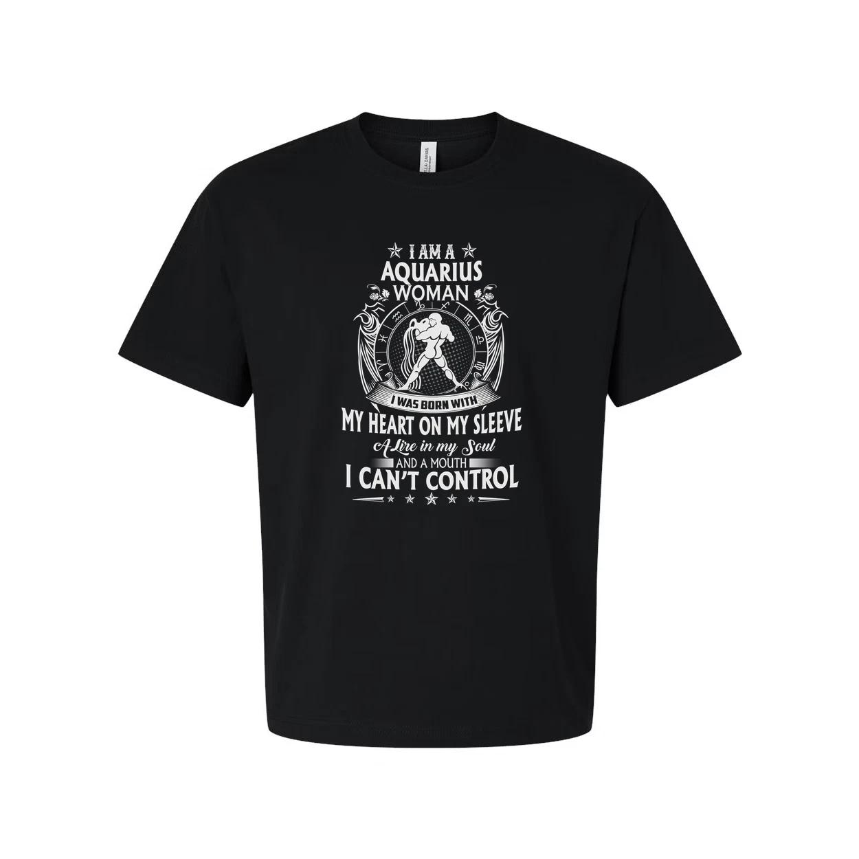 Zodiac Aquarius Unisex T Shirt With Aquarius Woman Quote And Graphic Design For S