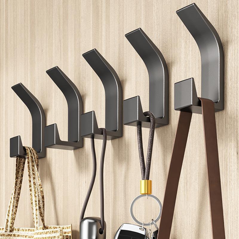 No Punching, High and Low Hooks, Viscose Behind the Door, Paste Hanging Clothes Rack, Wall Load-bearing Bathroom Storage, Adhesive Hook Wall Hanging