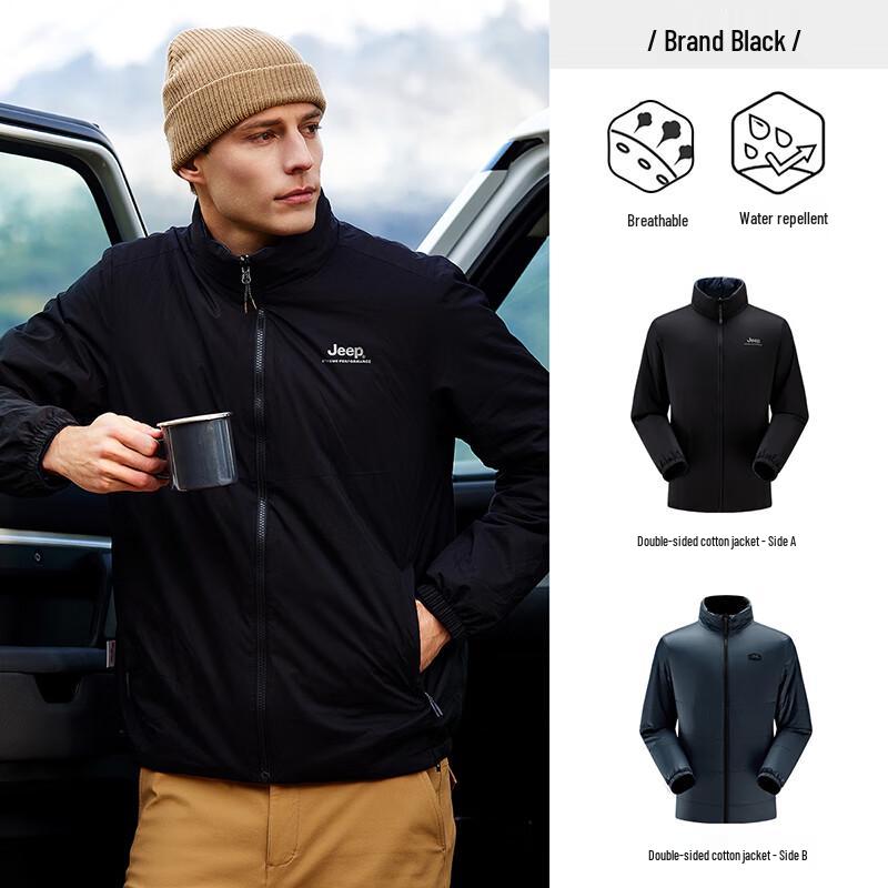 

JEEP Men s Thickened Hooded Outdoor Padded Jacket 3XL
