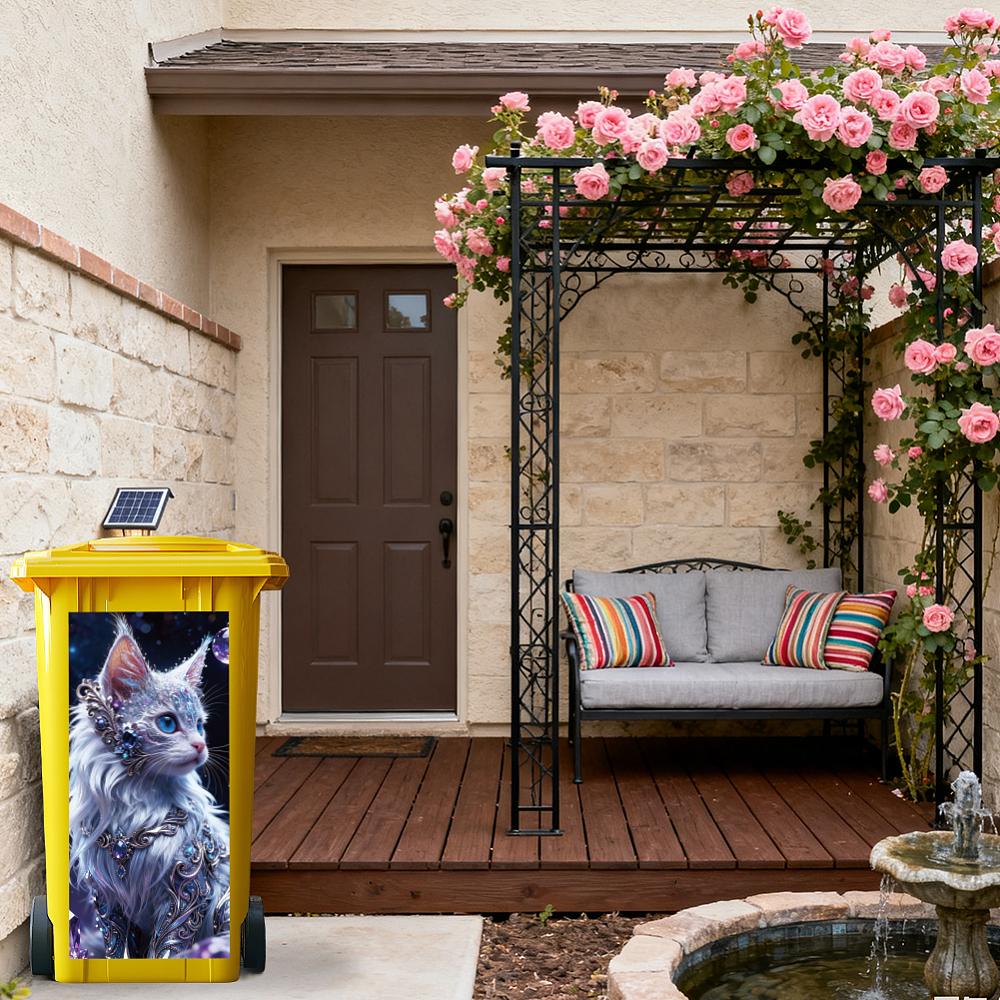 PVC Stickers Self-adhesive Decorative Stickers Decals for Trash Decoration Cat Shape 820x380mm 2pcs/set