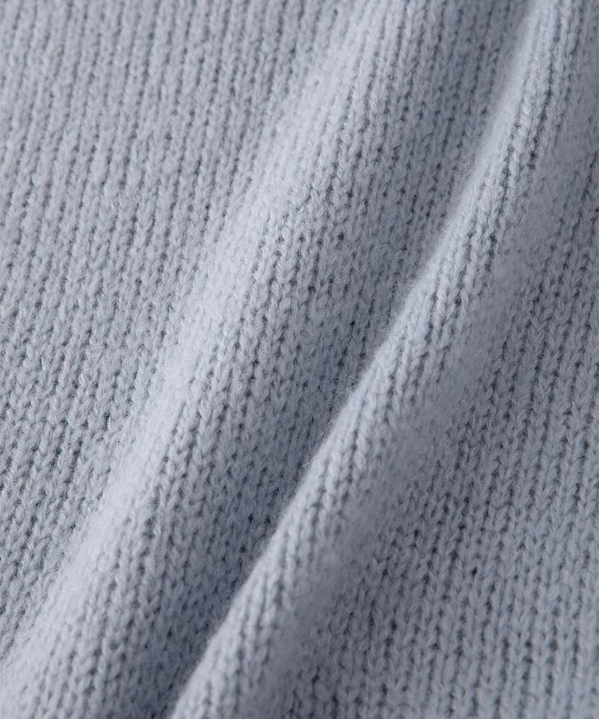 Sseomweeobeoteo Mohair Letter Long Sleeve Knit - Light Blue