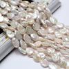 Boho Handmade Teardrop-shaped Pearl 10×15mm, White Natural Freshwater Pearls Beads for Jewelry Making DIY Necklace Accessories, Mother's Day Gift 36cm
