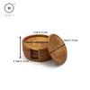 Homlly Basic 100% Natural eco-friendly Hand Made Rattan Coaster Set (6pcs) with Coaster Box