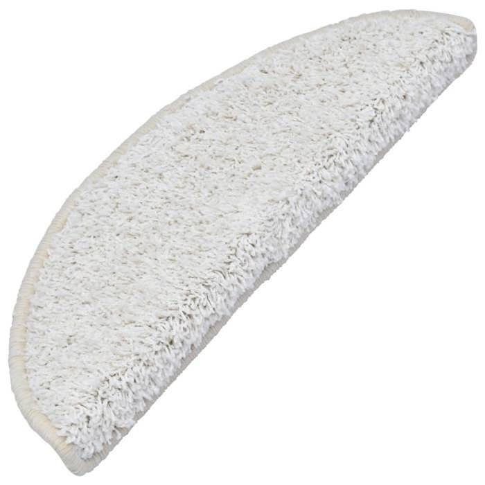 VidaXL Stair Treads 15 Pieces 65 X 21 X 4 Cm White Semicircular Large 133906
