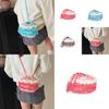 Cotton Linen Knitting Water Bucket Style Shoulder Bag For Kids And Teens