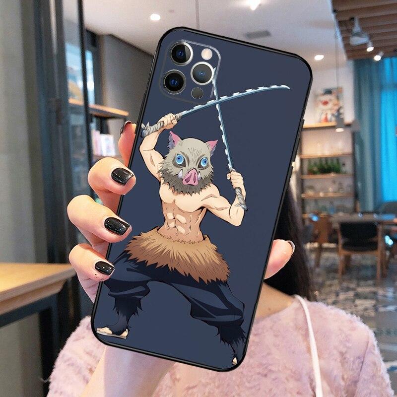 Demon Slayer Hashibira Inosuke Phone Case For iPhone 14 13 12 11 Pro Max Mini XR X XS Max 6 7 8 Plus SE 2020 Back Cover