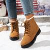Women's Winter Mid-Calf Snow Boots - Lace-Up, Faux Fur Lined, Waterproof & Anti-Slip, Outdoor Warm Ankle Boots
