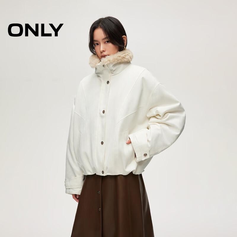 

ONLY Women s Workwear Style Padded Jacket with Faux Fur Collar M