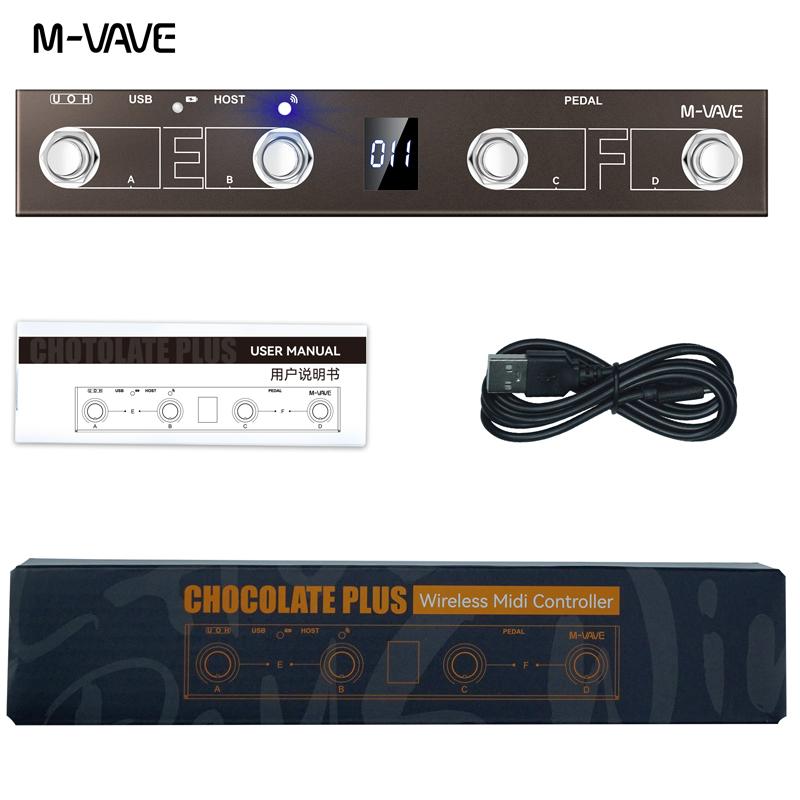 M-VAVE Chocolate Plus Wireless MIDI Controller Pedal | Bluetooth/USB Dual Mode | Sustain/Expression Control | DAW Compatible