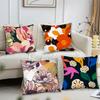 Colorful Flowers Pillow Case Square Pillow Bedroom Sofa Leisure Comfort Cushion Car Living Room Home Decoration 40X40