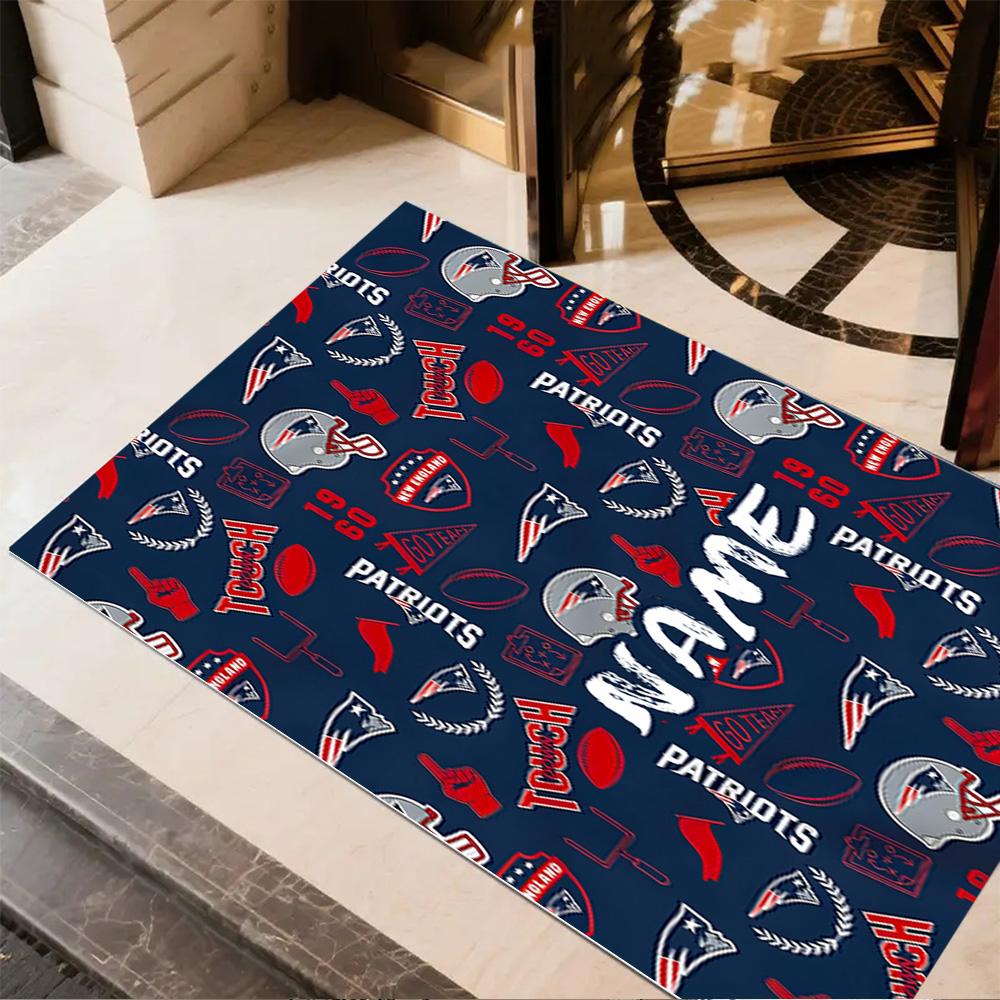 Patriots Helmet Customizable Name Floor Rug Office Rug Suitable for Outdoor Kitchen Hallway Foyer Antislip Carpet Anime Office Decor