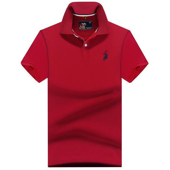 Authentisches Paul Herren Kurzarm-Polo mit Pferdelogo, gesticktem Kragen, Übergröße lockere Passform