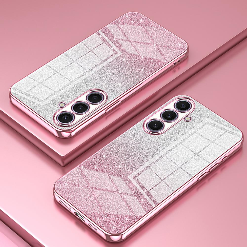 

For Samsung Galaxy S25+ Case Electroplating Gradient Glitter TPU Phone Cover Purple