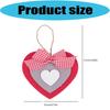 6Pcs Valentine's Day Heart Shape Ornament Felted Cloth Heart Pendants for Mantels Wall Window Door Tree Display