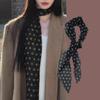 Simple and Versatile Neck Scarf Accessory Brown Polka Dot Printed Scarf