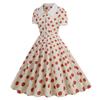 Vintage Polka Dot Dress With Spliced Details For Casual Outings And Parties
