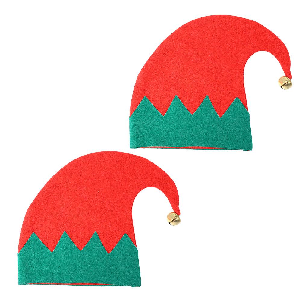 2Pcs Gold Thread Elf Hats Christmas Party Hat for Kids Costume Props Holiday Gathering Decoration Accessories Christmas Hat