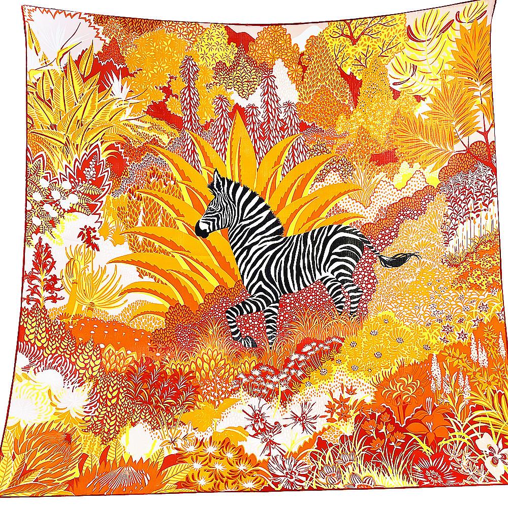 

130CM Silk Cashmere Scarf Women Hand Rolled Shawl Forest Zebra Print Square Scarves Wraps Lady Bandana Big Hijab Female Foulards 130x130cm