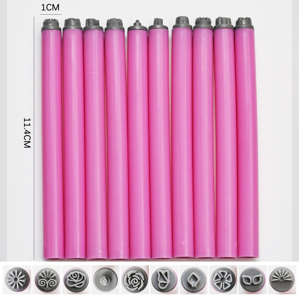 10-Piece Nail Art Stamper and Silicone Transfer Pen Set for DIY Dotting & Flower Designs